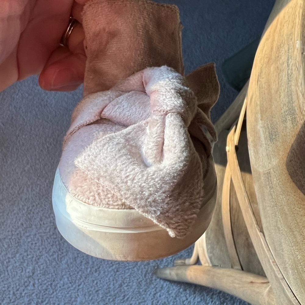 Pink Velvet Sneaker Boots with Bow Detail - Picture 6 of 7